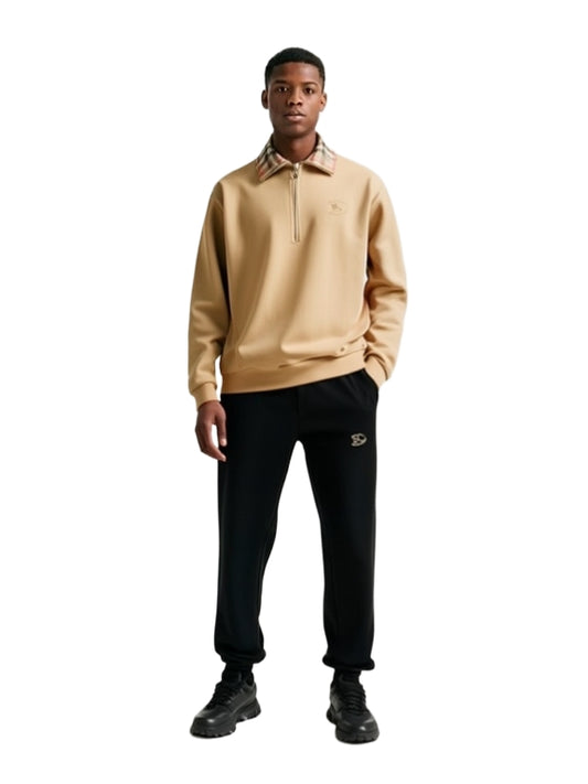 Half zip up sweater beige