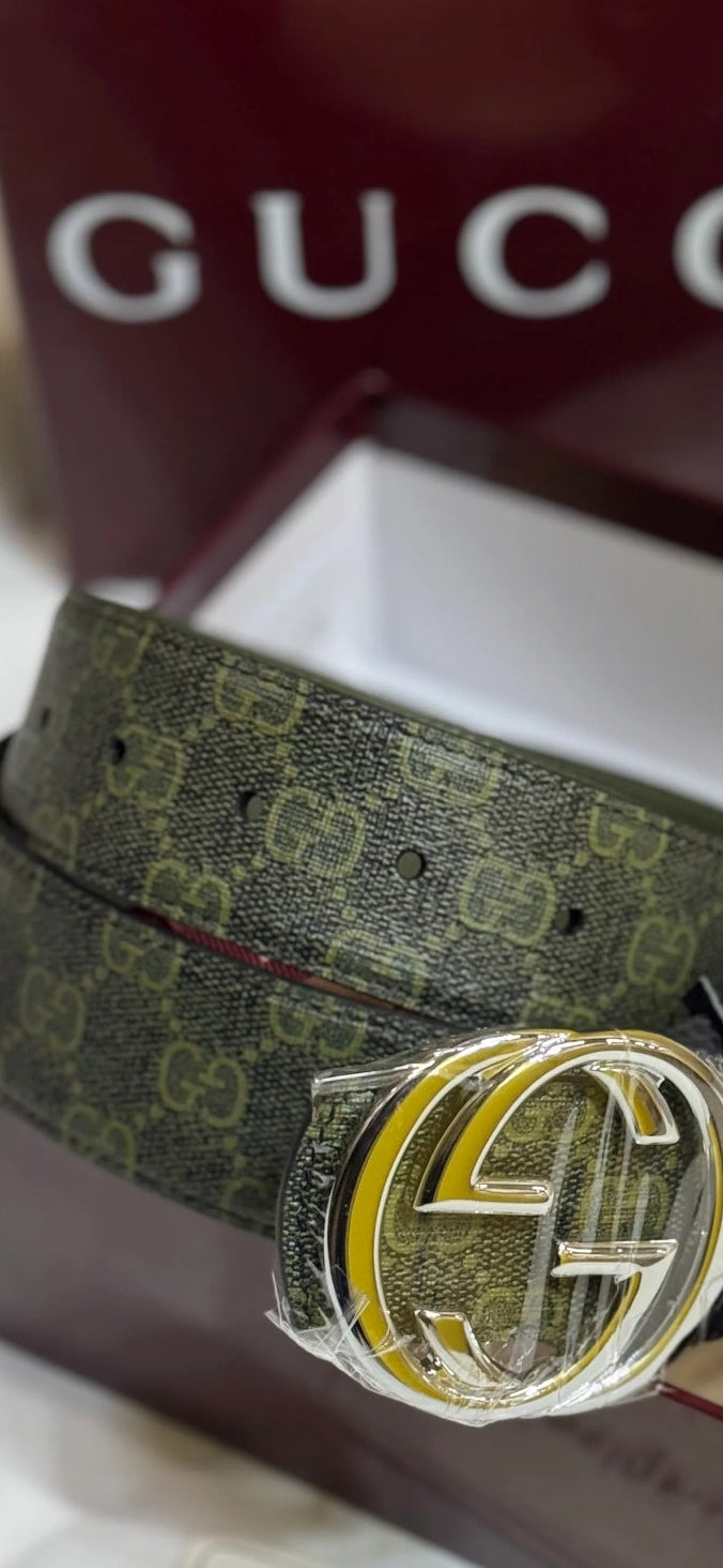 Gucci Interlocking GG Buckle - Green / Gold