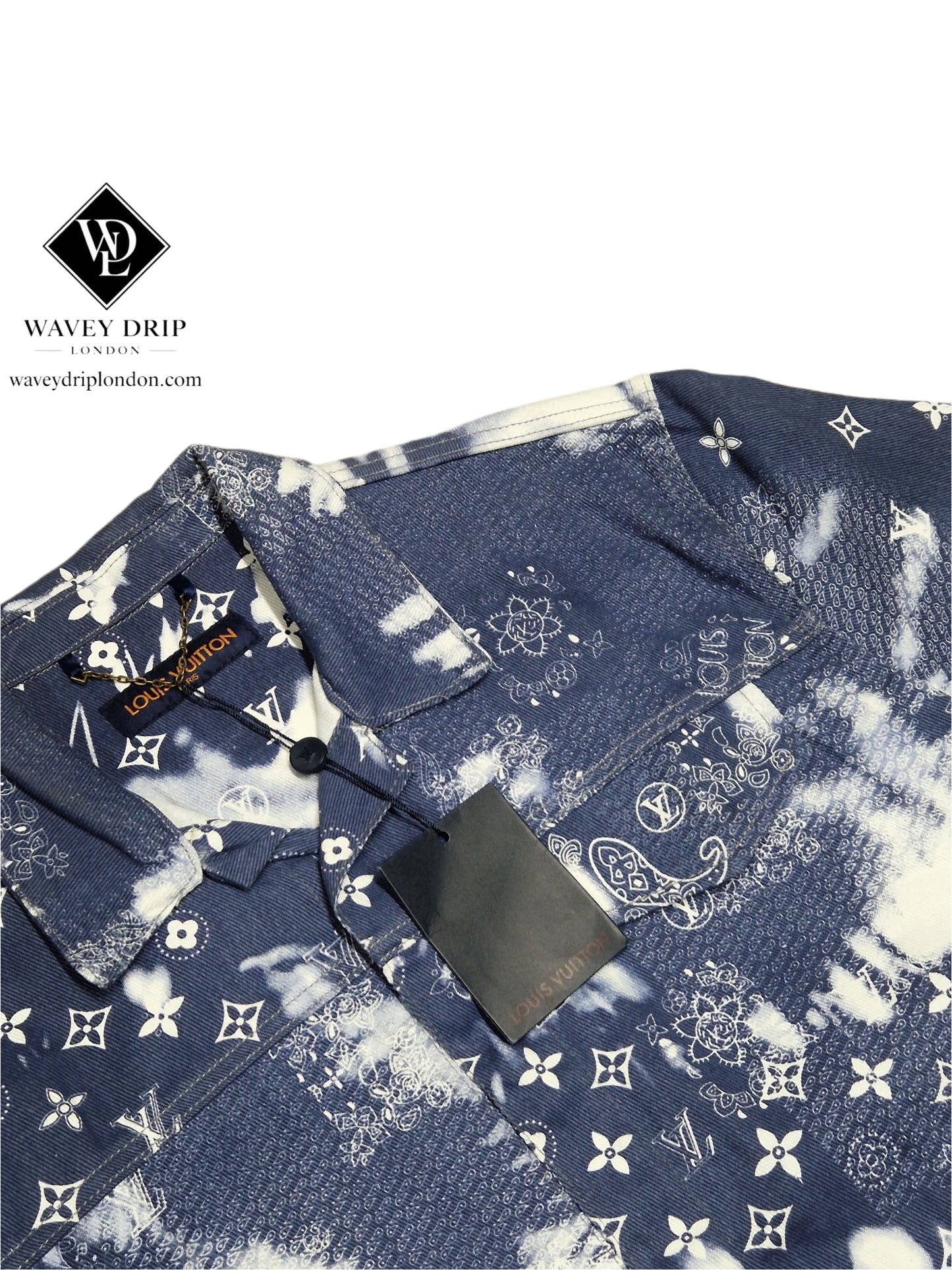 Louis Vuitton Denim Bandana Shorts Set -Blue and White Monogram