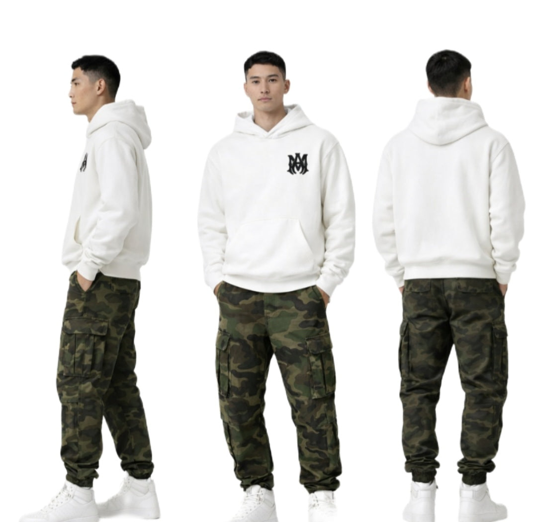AM Logo Hoodie White