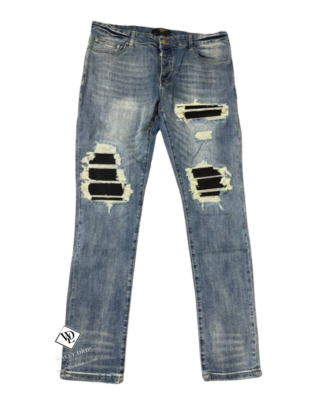 Amiri Rubber Patch Ripped Jeans