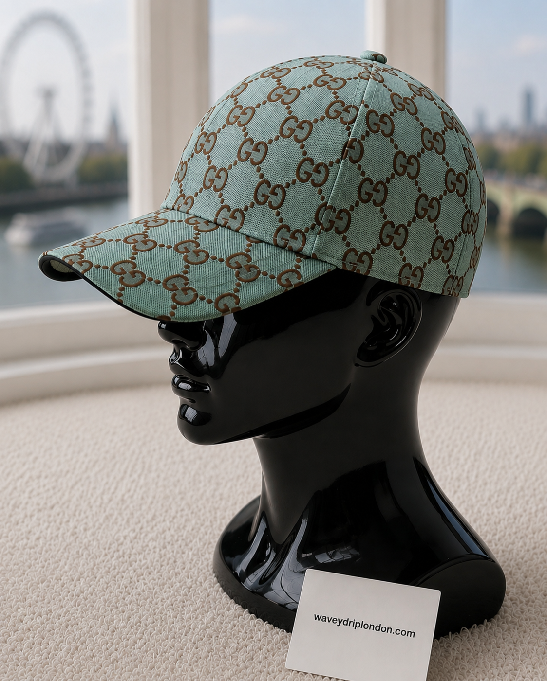 Gucci Cap - Aqua Monogram