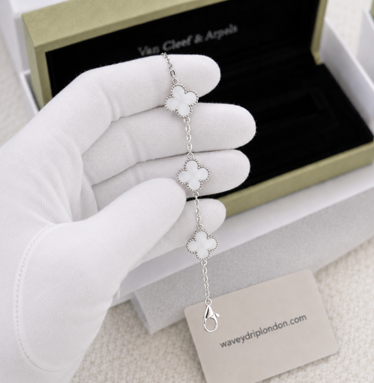 Van Cleef & Arpels Alhambra Bracelet – White Clover Silver Edition