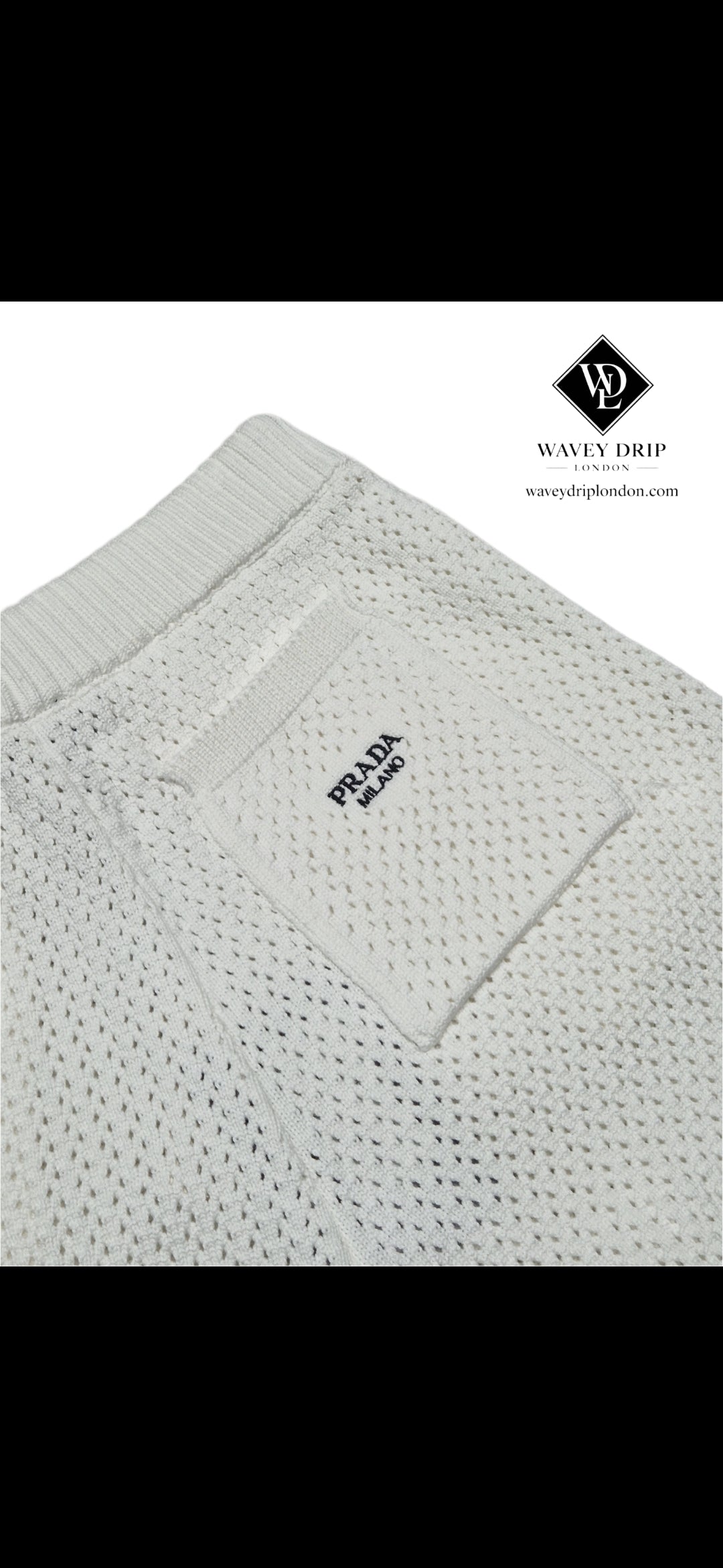 Prada Knit Tshirt & Shorts Set White