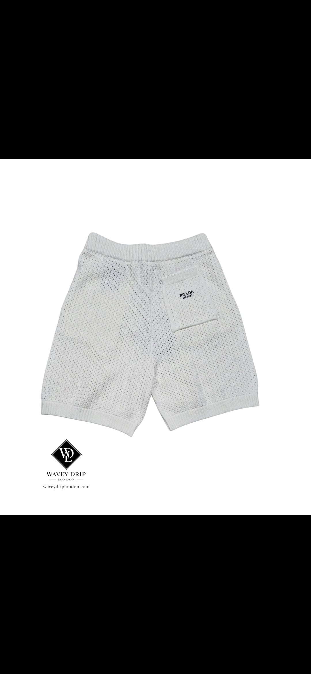 Prada Knit Tshirt & Shorts Set White