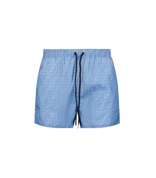 Fendi FF Motif Swim Shorts in Sky Blue