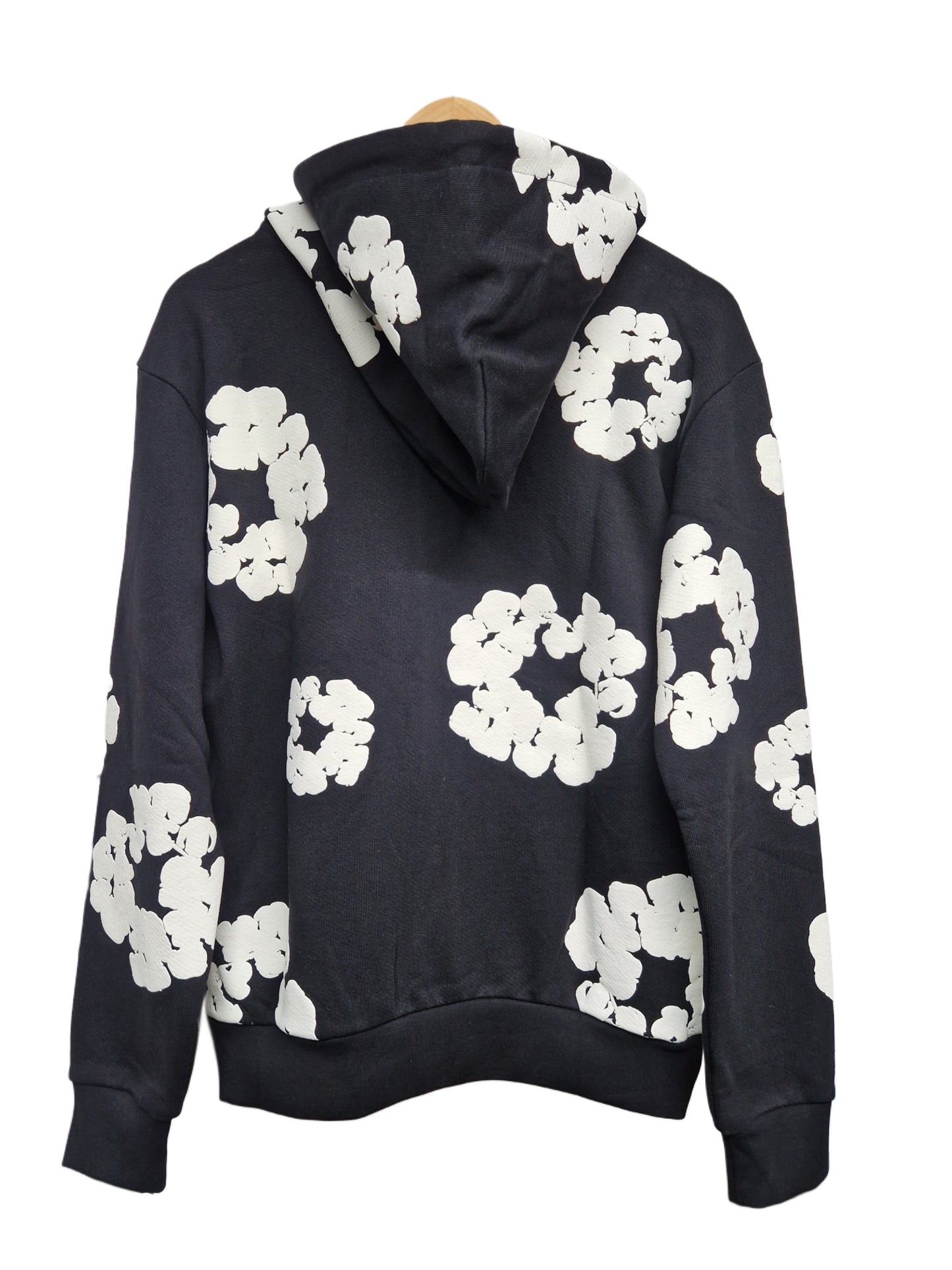Denim Tears Floral Zip Hoodie – Black & Ivory Statement Piece