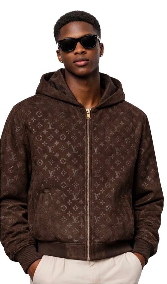 Embossed Monogram Suede Hoodie