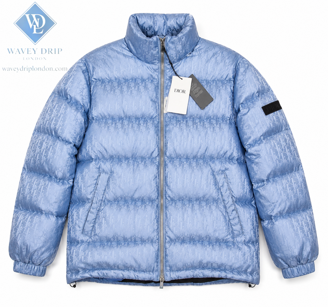 Christian Dior Oblique Puffer Jacket  - Baby Blue