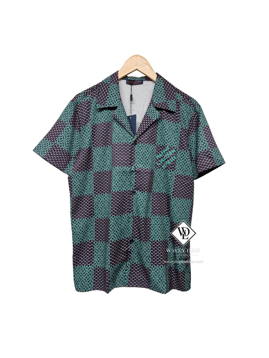 Louis Vuitton Damier Silk Short Sleeve Shirt