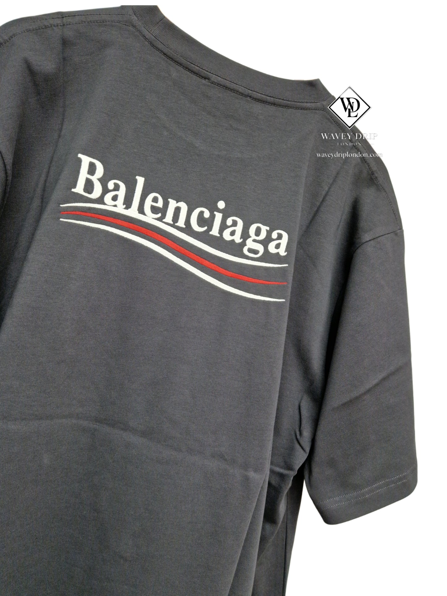 Balenciaga Political Campaign Tshirt  - Charcoal Grey