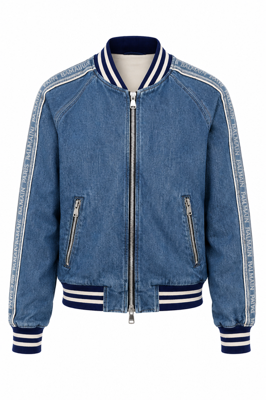 Balmain Distressed Denim Jacket