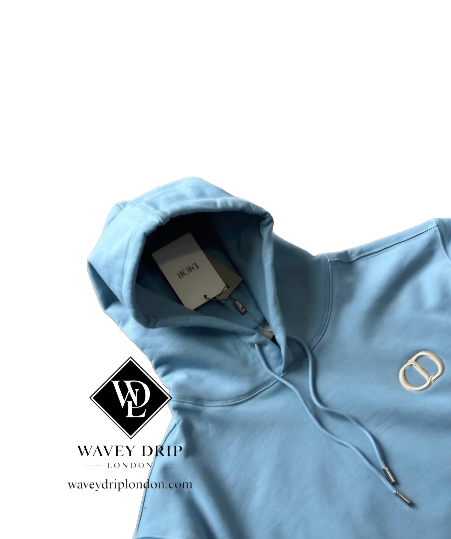 Christian Dior CD Logo Hoodie- Baby Blue
