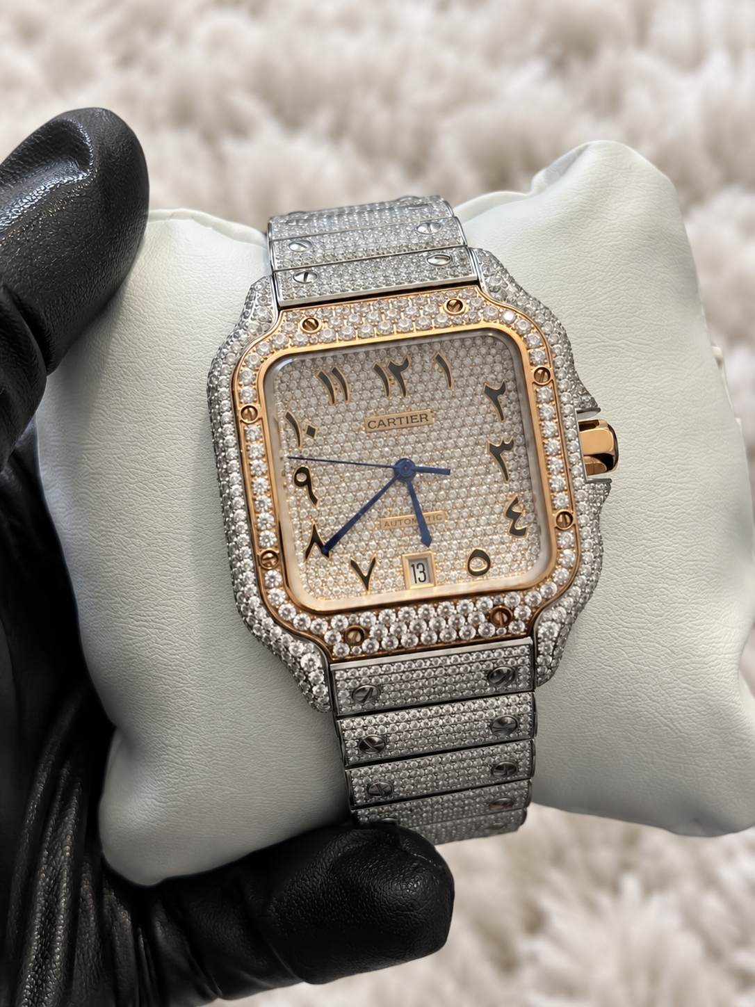 Cartier Santos Zircon Bust Down