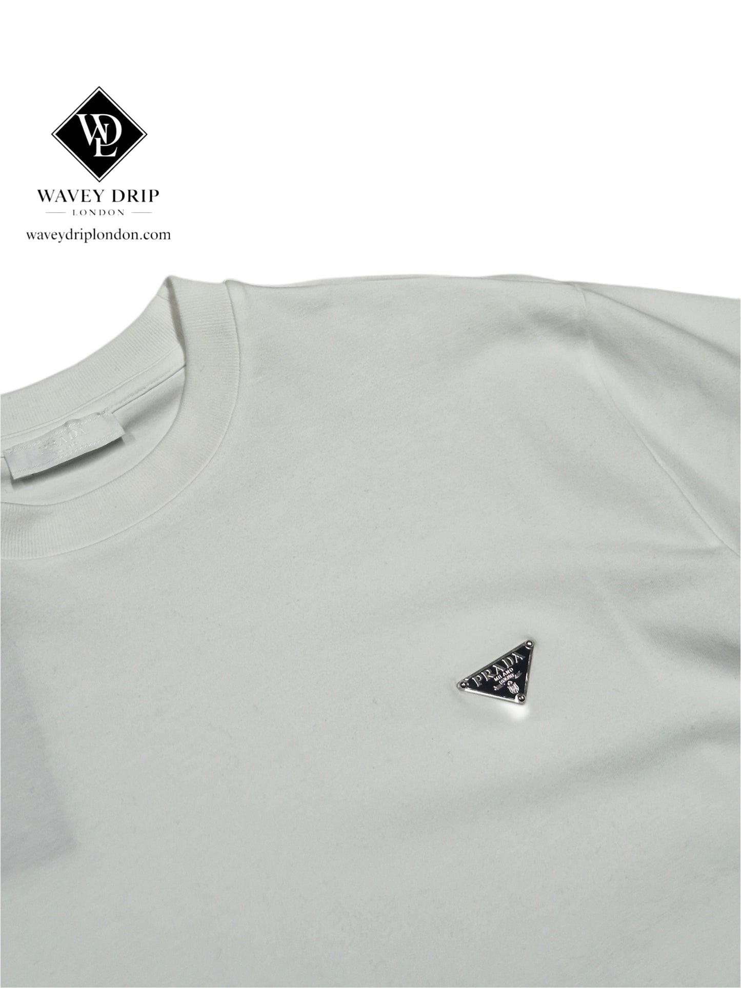 Prada Triangle Logo Tshirt - White (Copy)