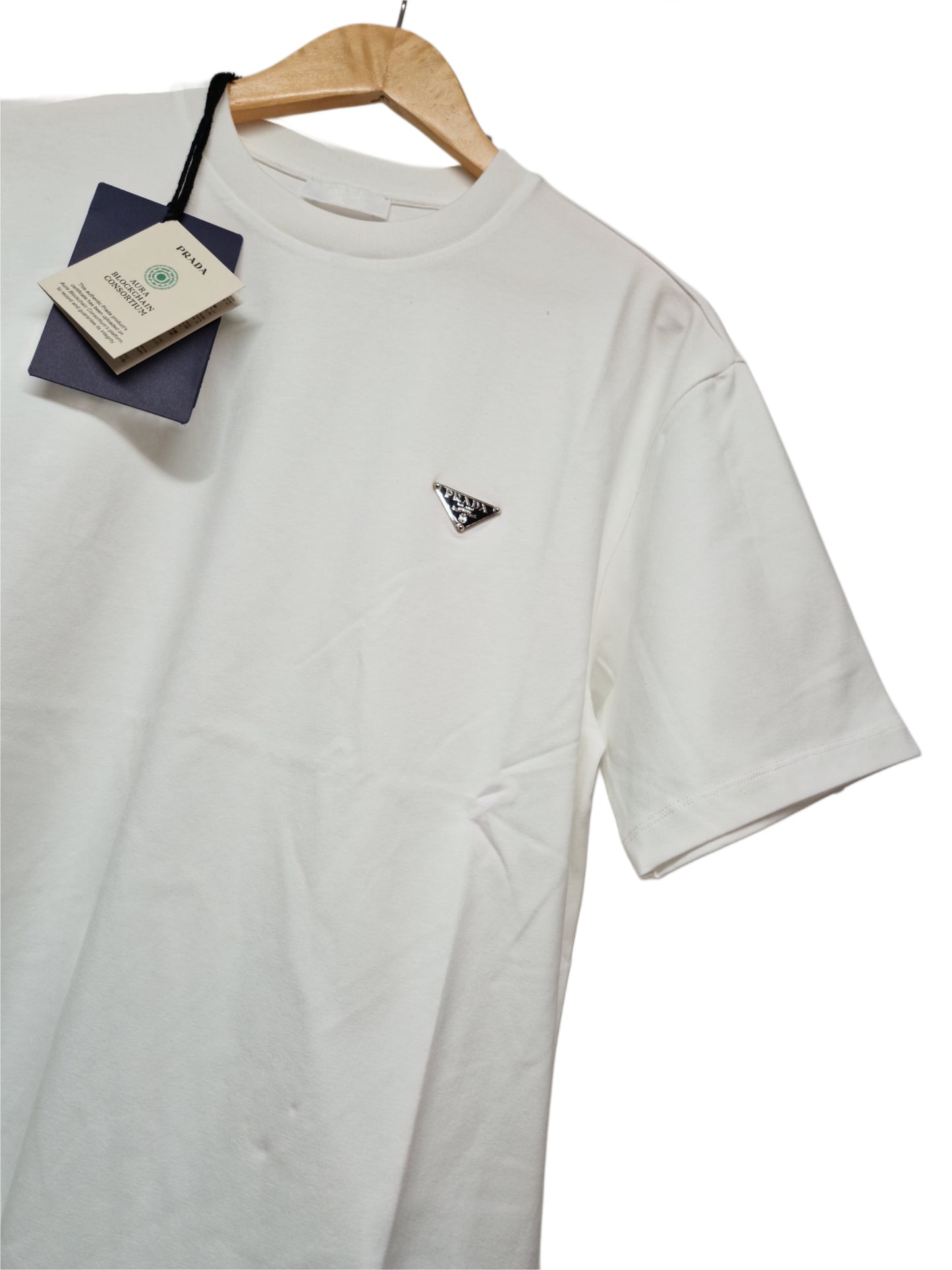 Prada Triangle Logo Tshirt - White (Copy)