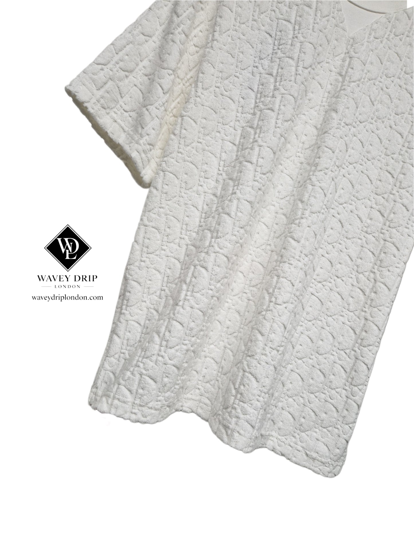 Christian Dior Jacquard Oblique Tshirt  - White