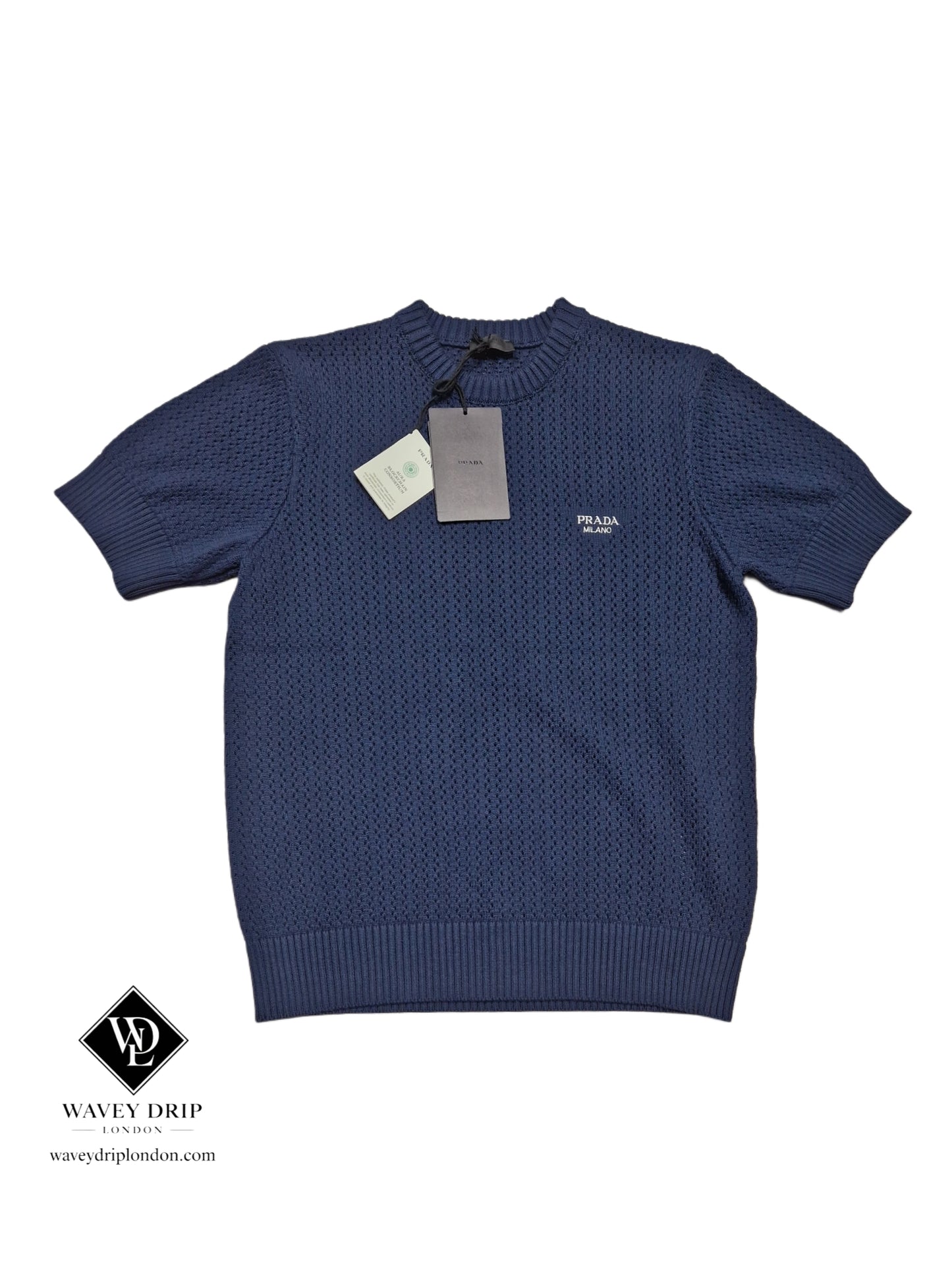 Prada Knit Shorts & Tshirt Set - Navy