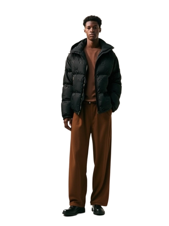 Double GG Interlocking Pattern Puffer Jacket