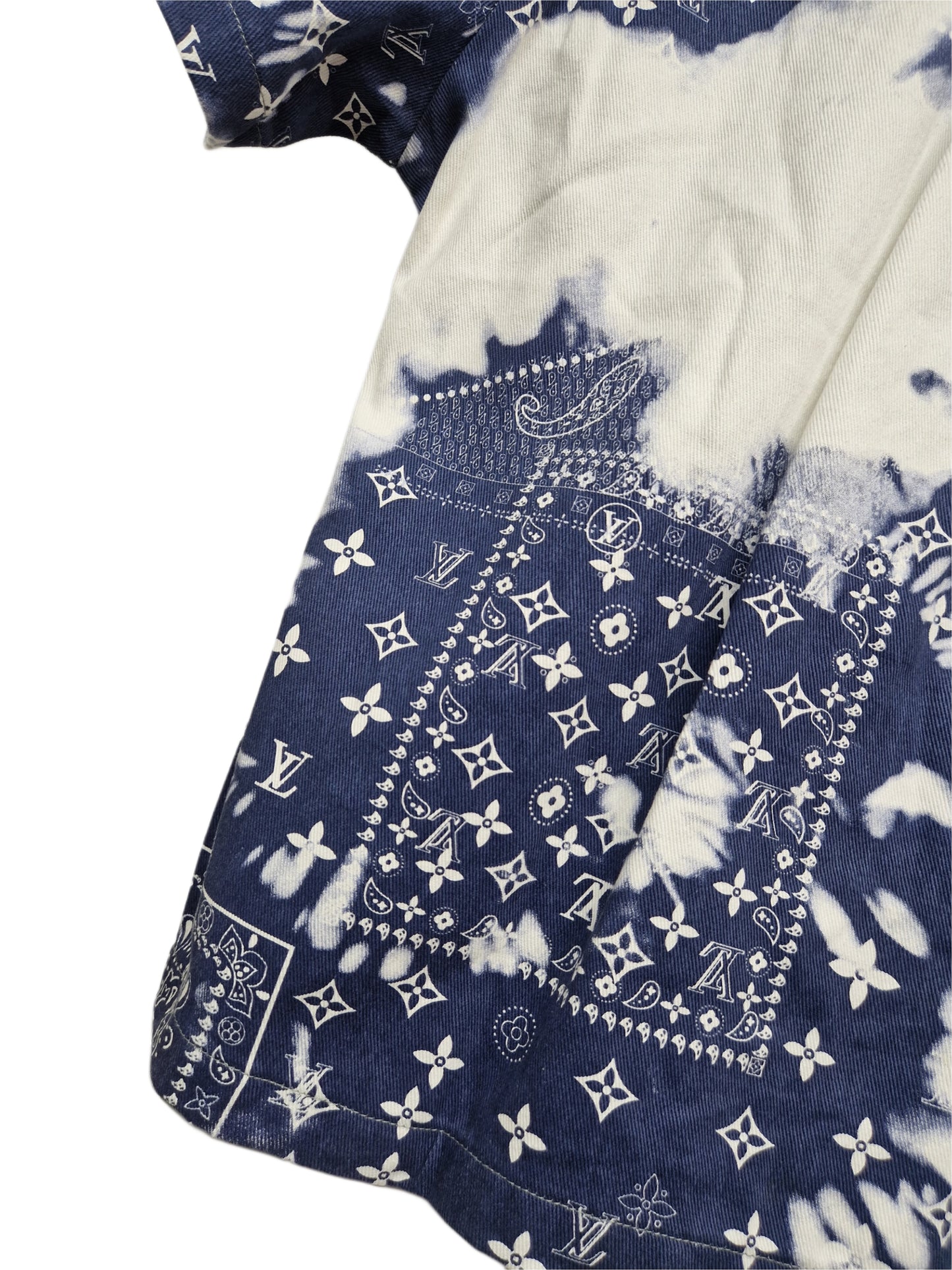 Louis Vuitton Denim Bandana Shorts Set -Blue and White Monogram