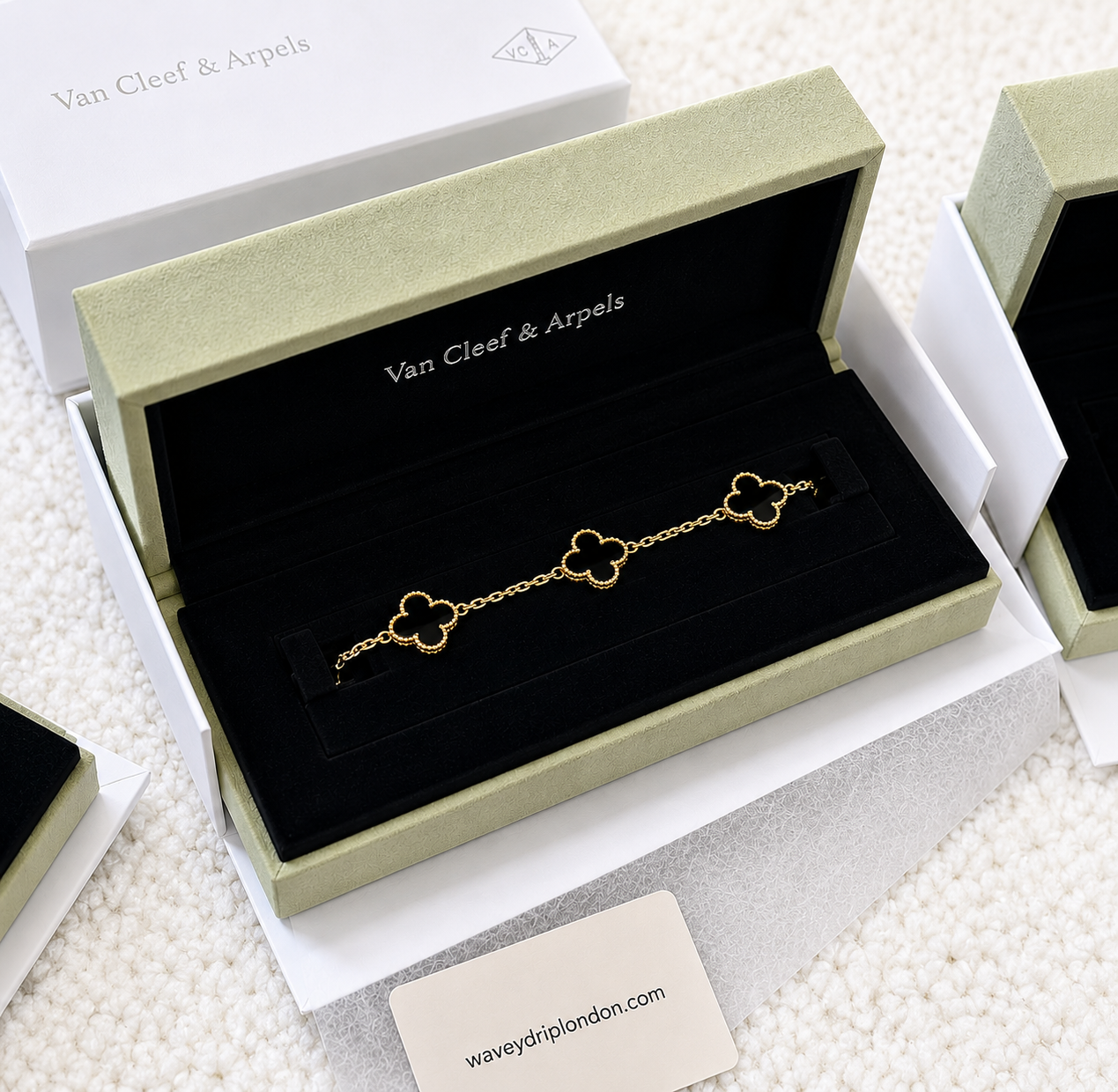 Van Cleef Bracelet Black Clovers