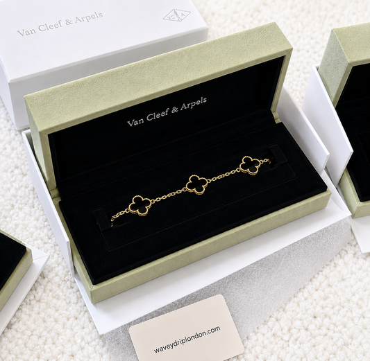 Van Cleef Bracelet Black Clovers