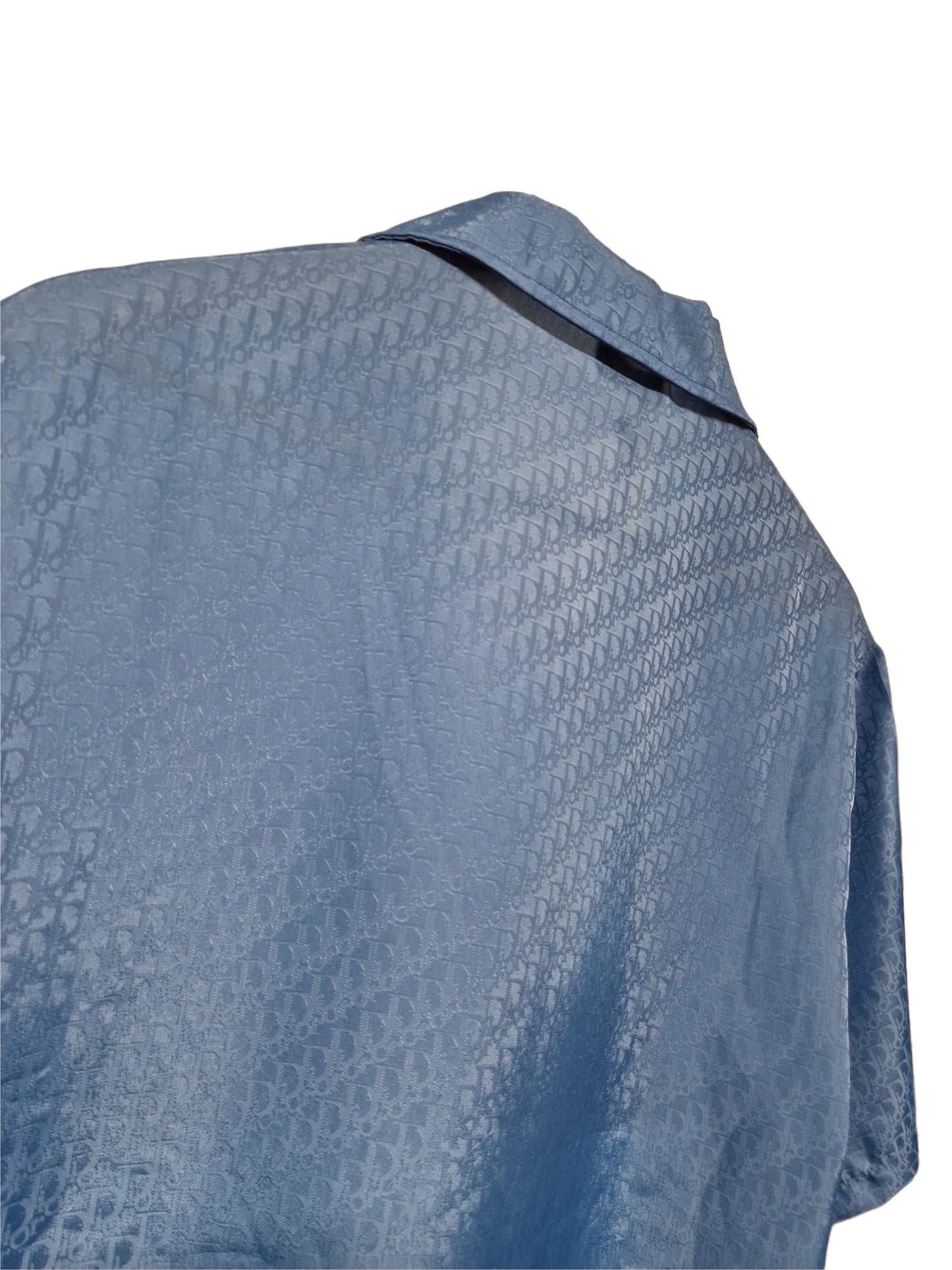 Christian Dior Oblique Silk Shirt & Short Set - Blue