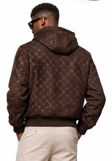 Embossed Monogram Suede Hoodie
