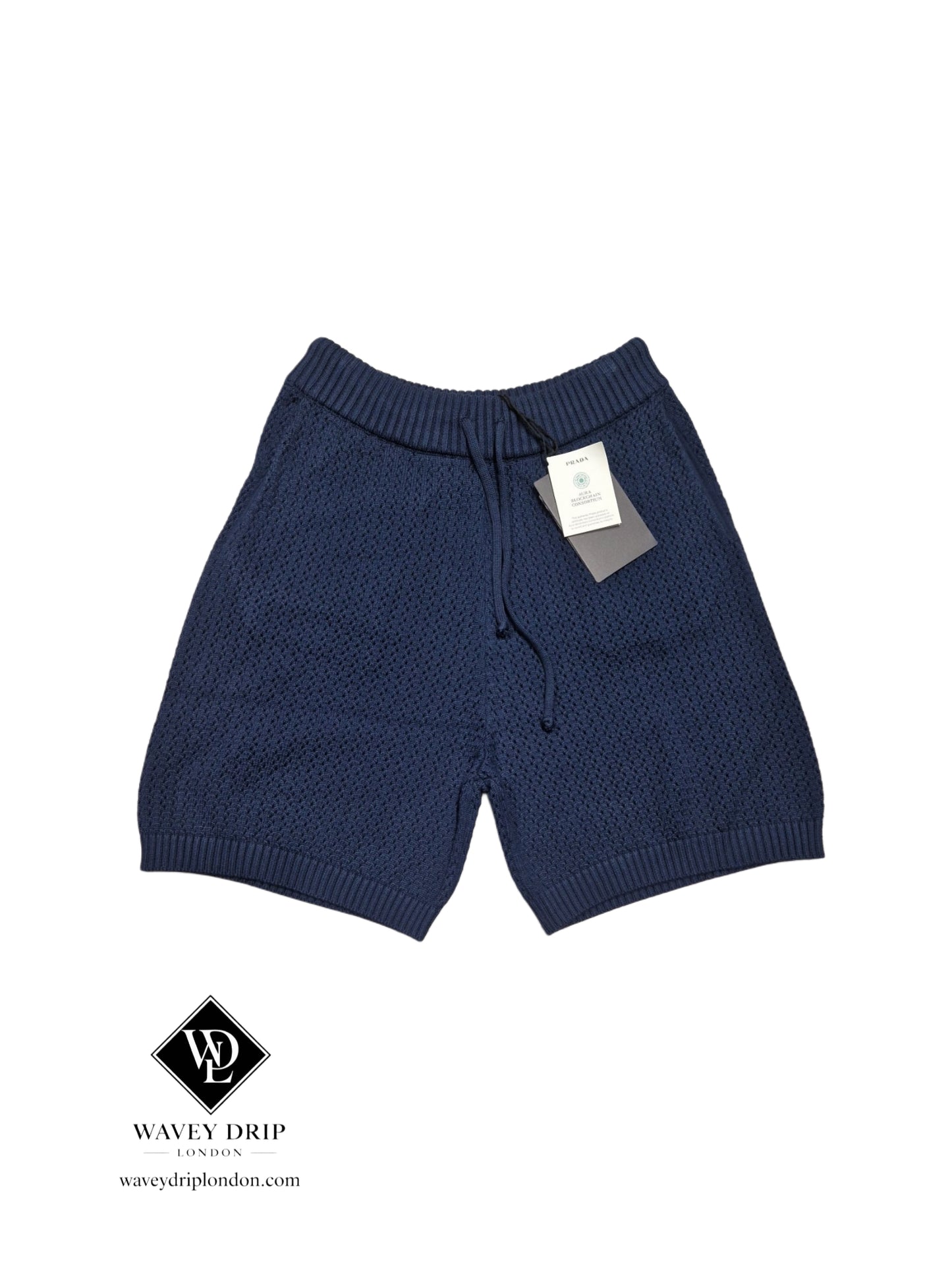 Prada Knit Shorts & Tshirt Set - Navy