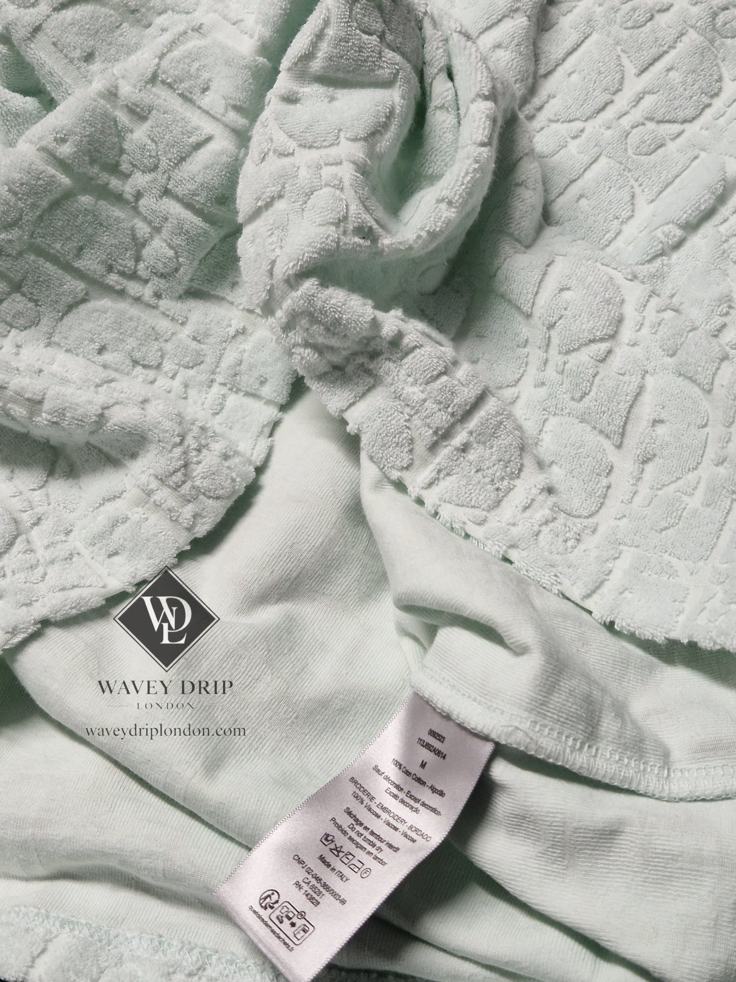 Christian Dior Jacquard Oblique Tshirt  - Mint Green