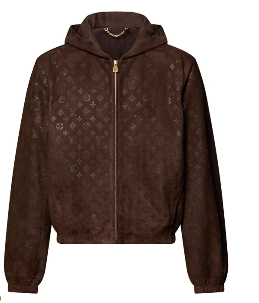 Embossed Monogram Suede Hoodie