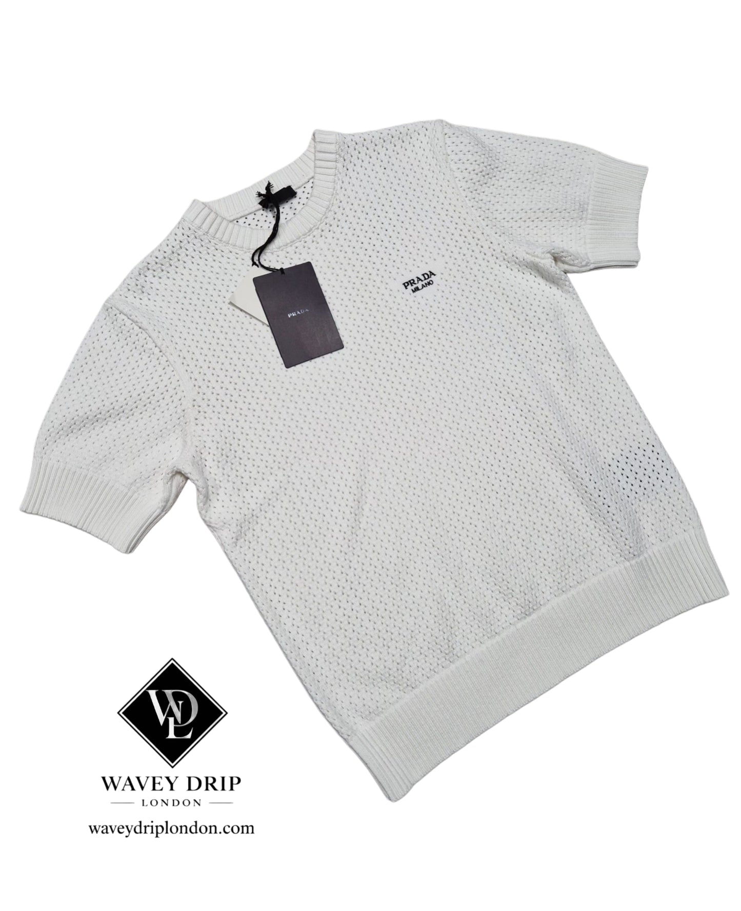 PRADA White Fine-Knit Two-Piece Set