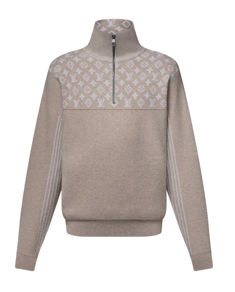 Half zip up cotton sweater