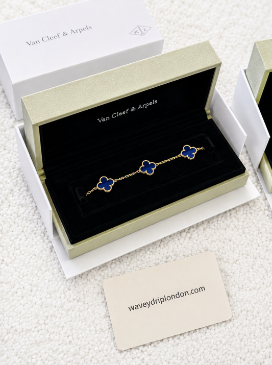 Van Cleef Blue Clover Braclet - Gold