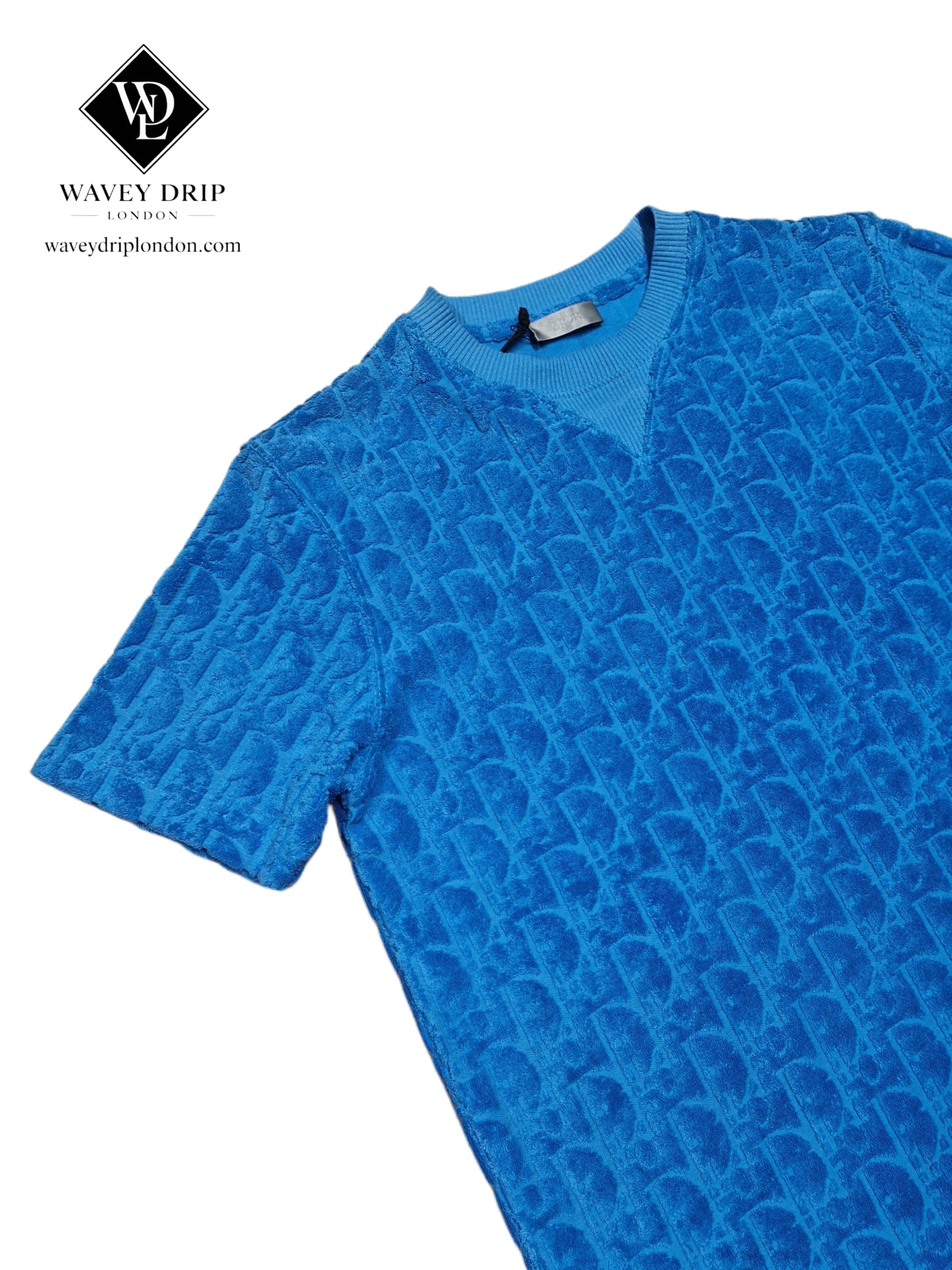 Christian Dior Oblique Jacquard Tshirt Blue