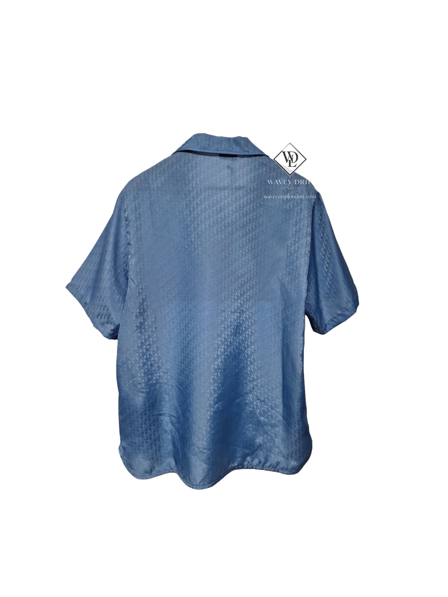 Christian Dior Oblique Silk Shirt & Short Set - Blue