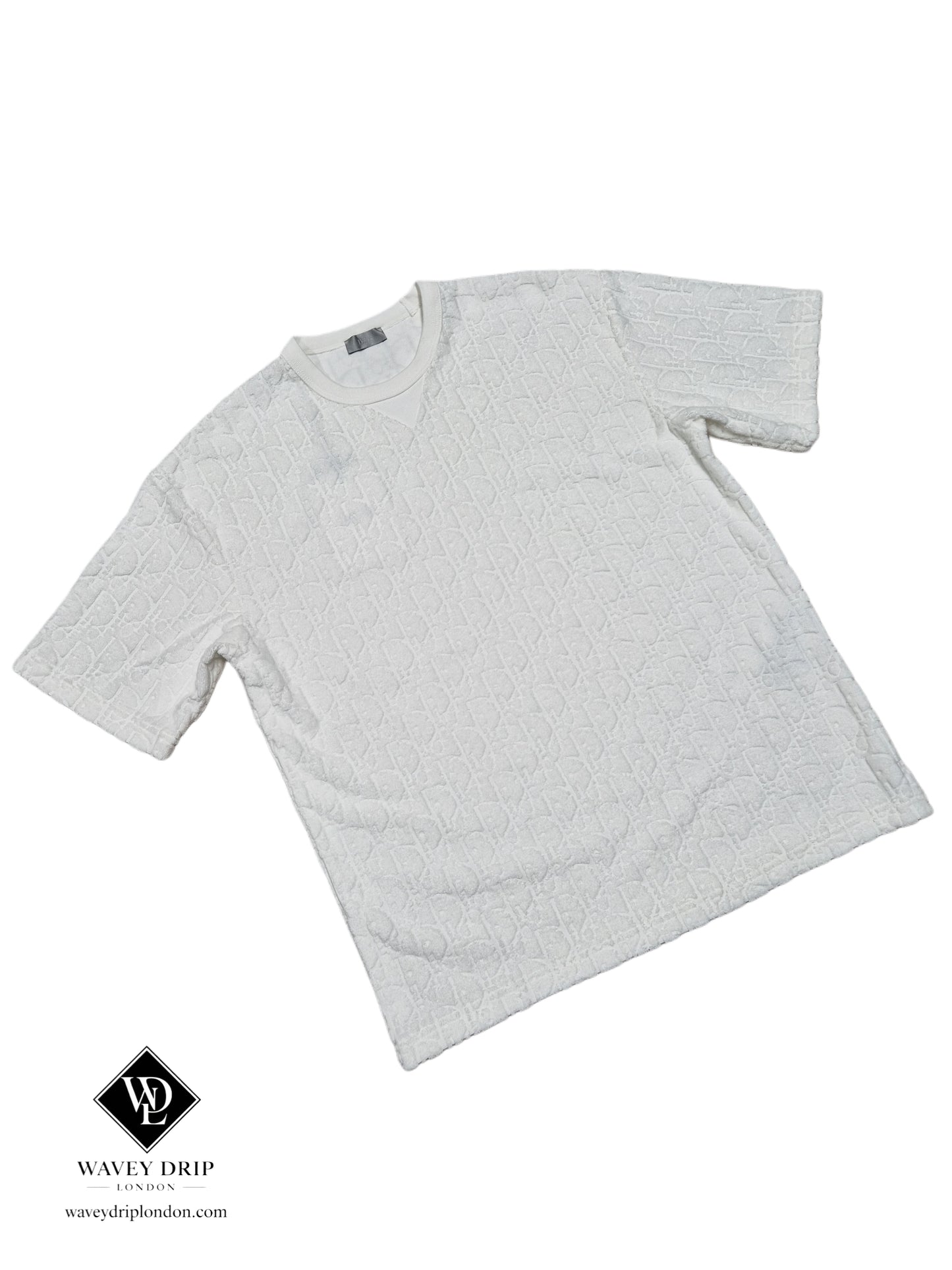 Christian Dior Jacquard Oblique Tshirt  - White