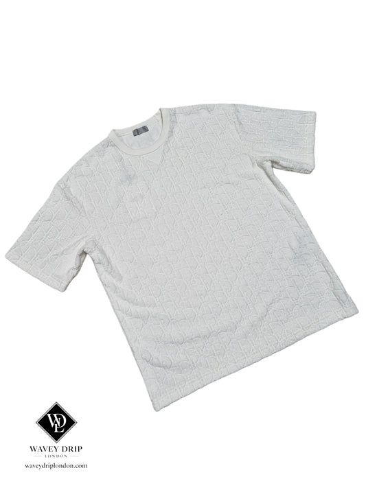 Christian Dior Jacquard Oblique Tshirt  - White