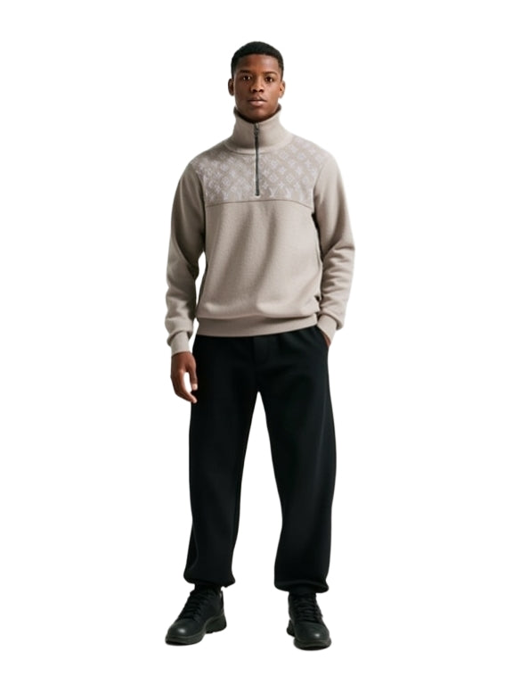 Half zip up cotton sweater