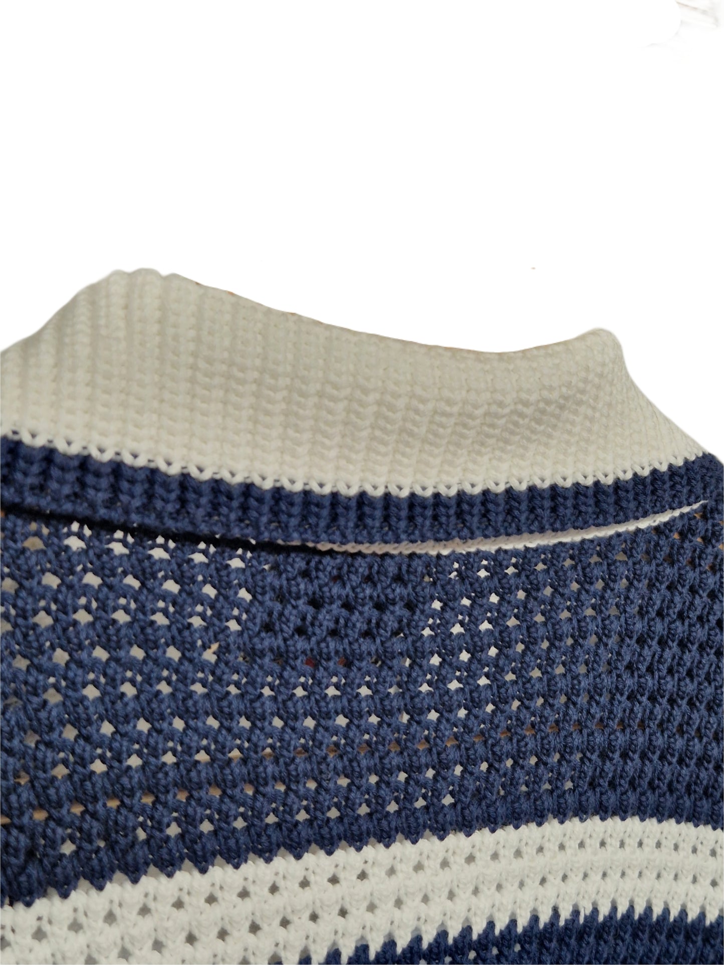 Casablanca Striped Knit Button-Up Polo Shirt
