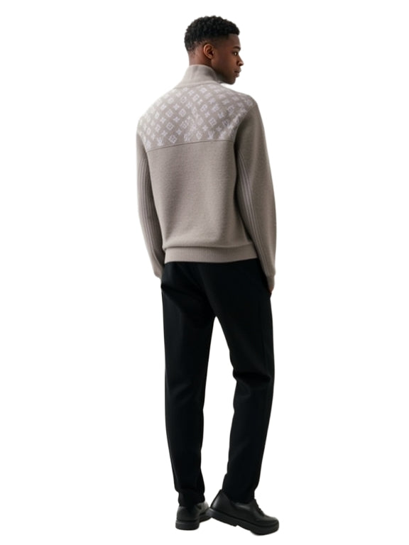 Half zip up cotton sweater