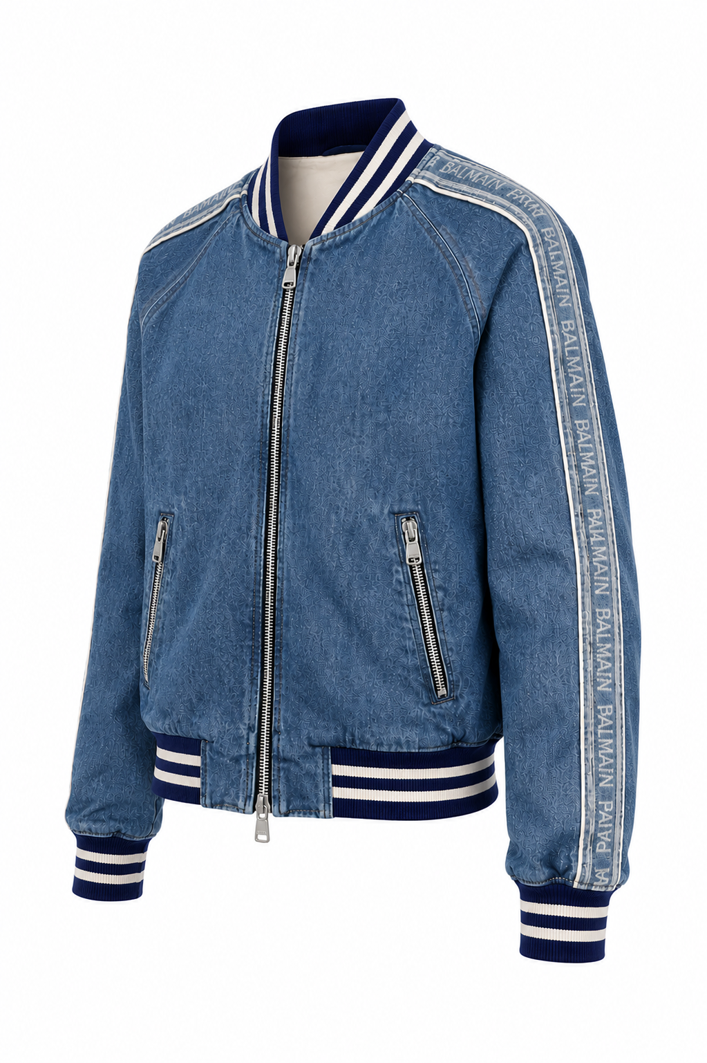 Balmain Distressed Denim Jacket