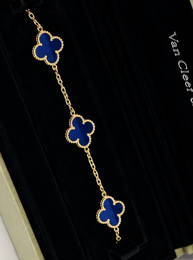 Van Cleef Blue Clover Braclet - Gold