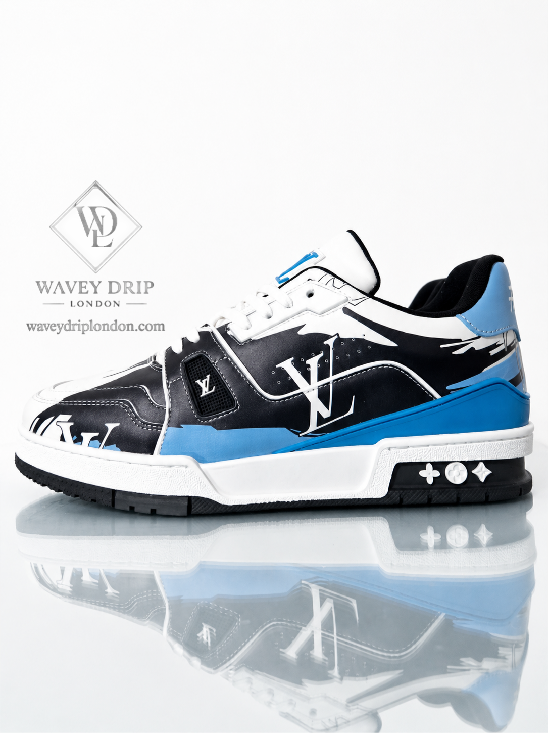 Louis Vuitton Low Sneakers - White Black & Blue