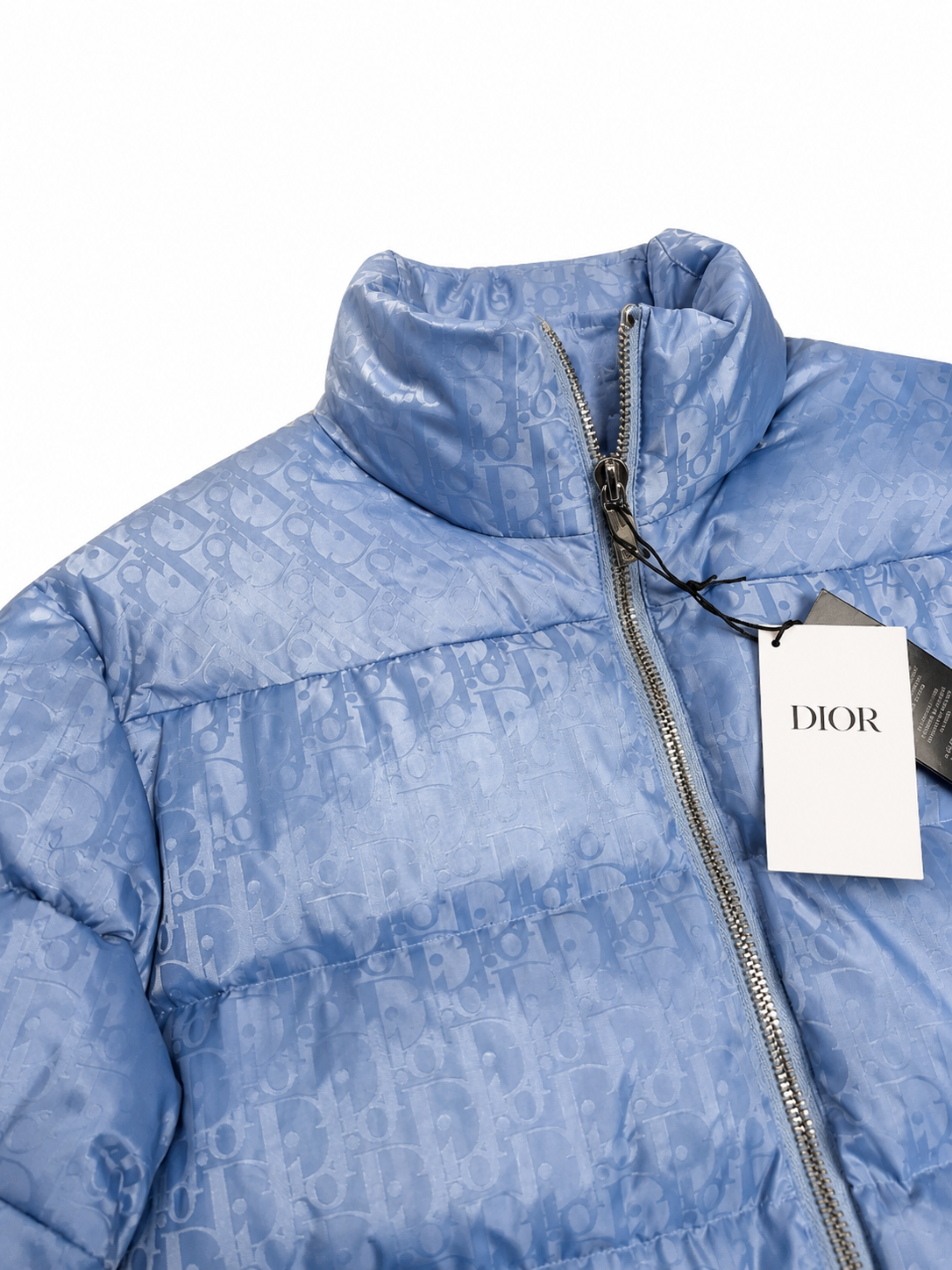 Christian Dior Oblique Puffer Jacket  - Baby Blue