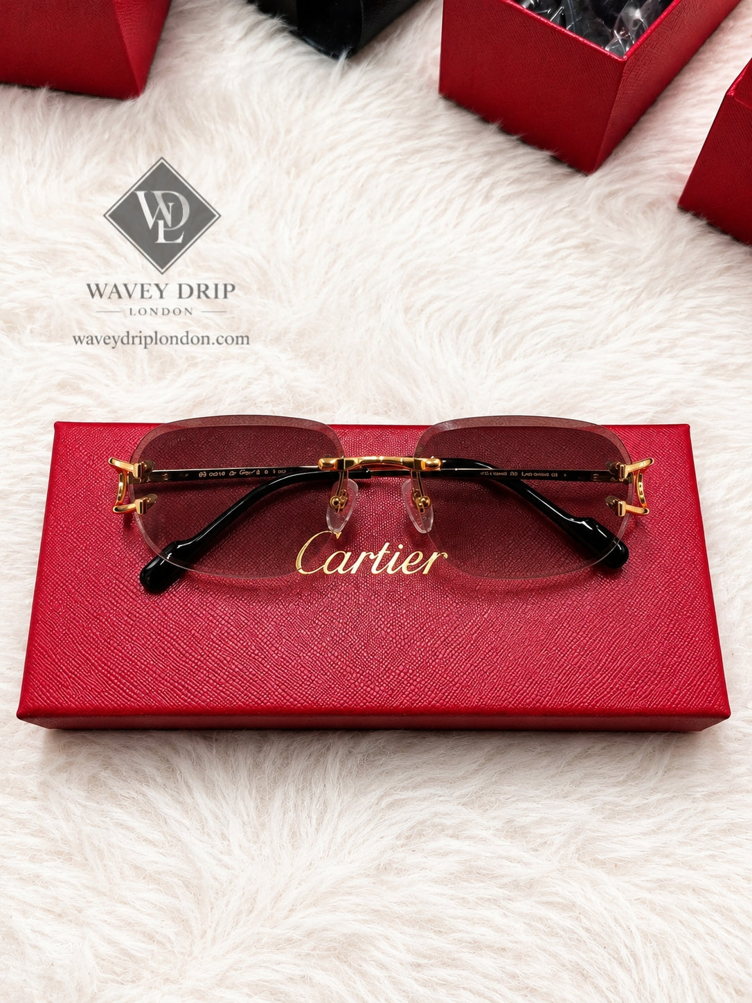 Cartier Rimless Gold Tint Sunglasses