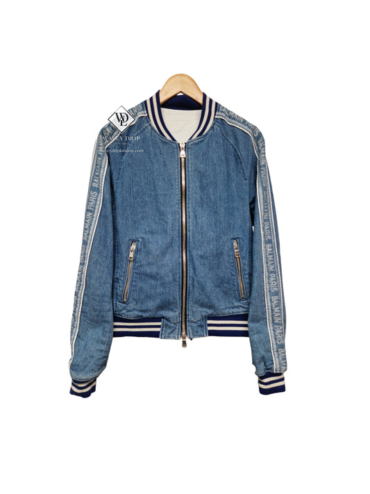 Balmain Distressed Denim Jacket