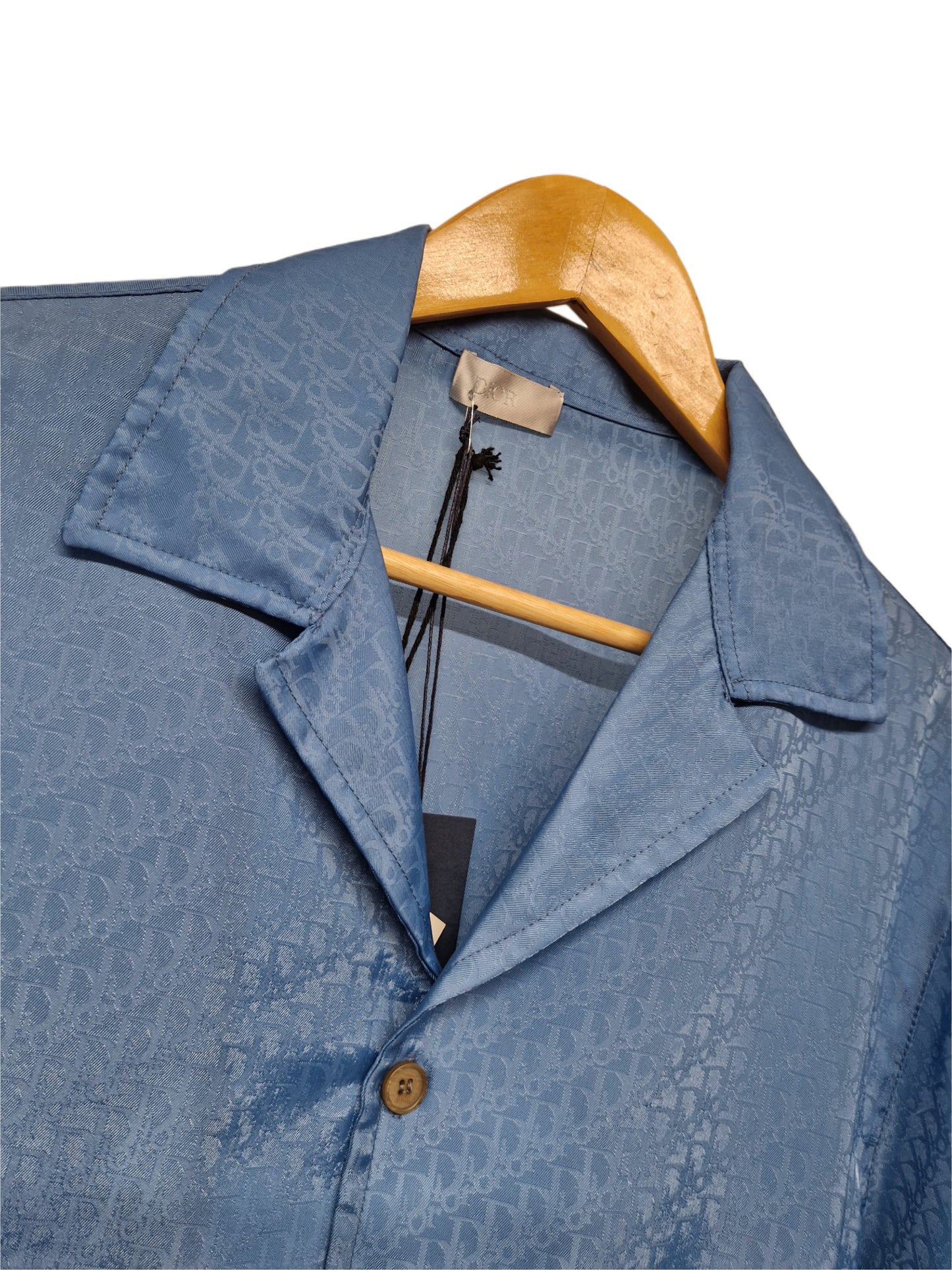 Christian Dior Oblique Silk Shirt & Short Set - Blue