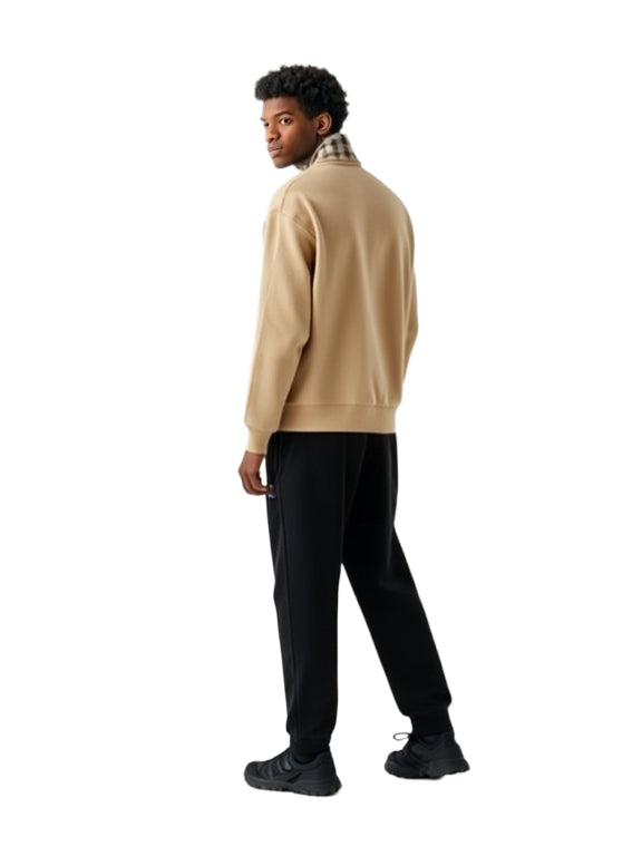 Half zip up sweater beige
