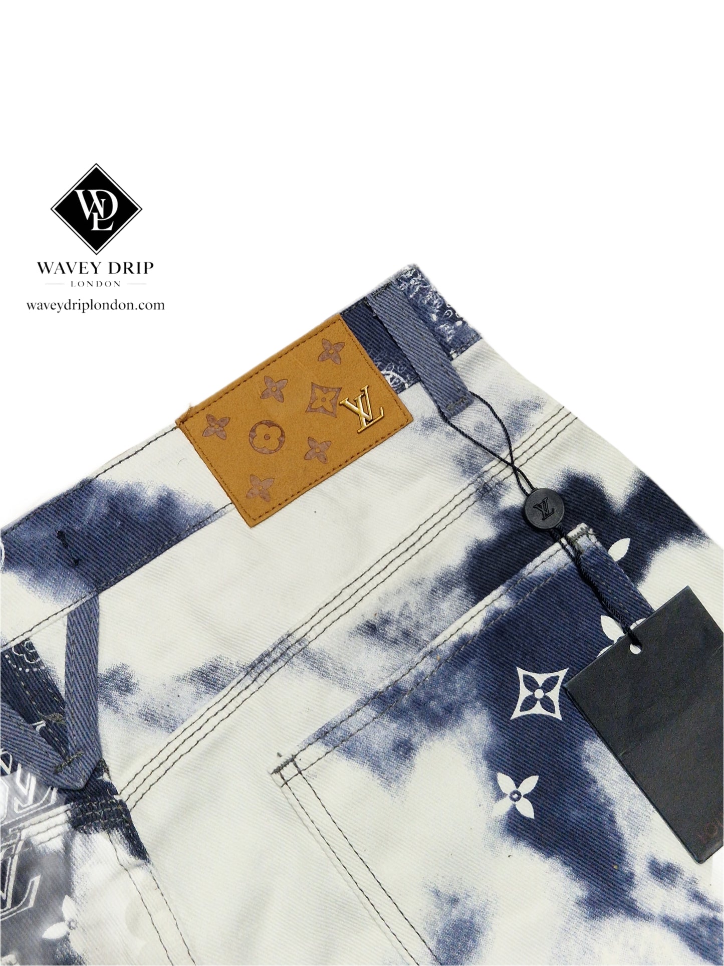 Louis Vuitton Denim Bandana Shorts Set -Blue and White Monogram